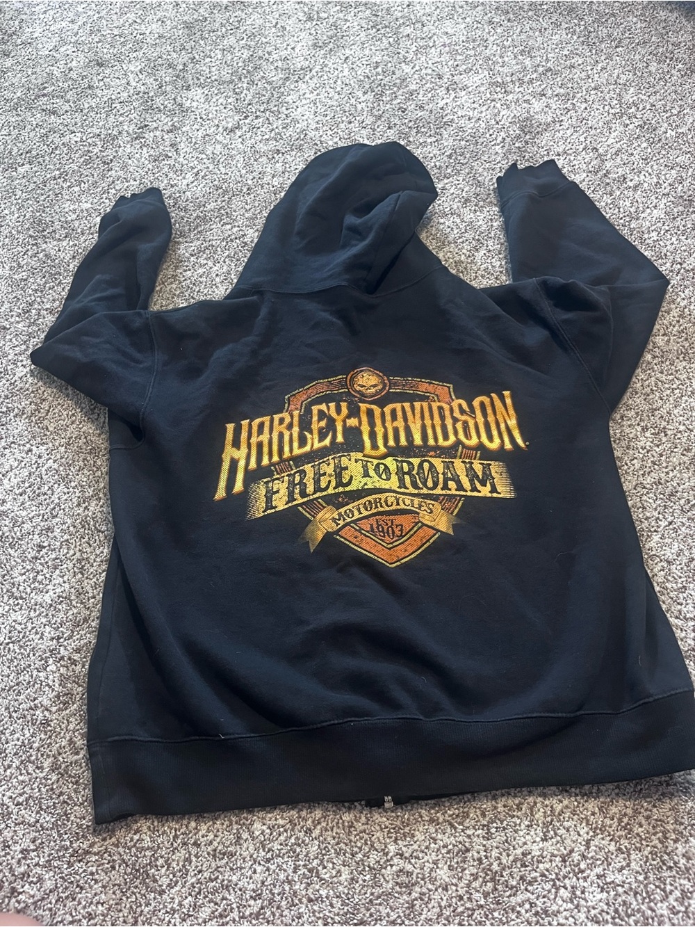 Harley-Davidson Western Reserve Mentor OH Full Zip Hoodie Black Large - Picture 9 of 10